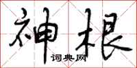 神根怎么写好看,神根书法图片