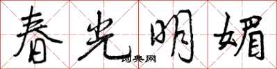 春光明媚怎么写好看，春光明媚书法图片