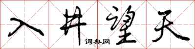 入井望天怎么写好看,入井望天书法图片