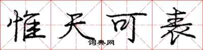 惟天可表怎么写好看，惟天可表书法图片