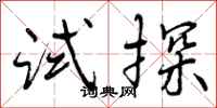 试探怎么写好看，试探书法图片
