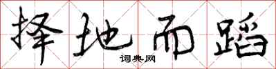 择地而蹈怎么写好看,择地而蹈书法图片