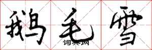 鹅毛雪怎么写好看，鹅毛雪书法图片