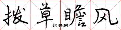 拨草瞻风怎么写好看,拨草瞻风书法图片