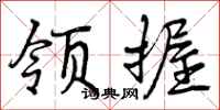领握怎么写好看,领握书法图片