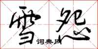 雪怨怎么写好看,雪怨书法图片