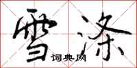 雪涤怎么写好看,雪涤书法图片