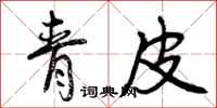 青皮怎么写好看，青皮书法图片