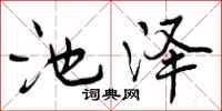 池泽怎么写好看,池泽书法图片