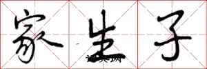 家生子怎么写好看,家生子书法图片