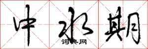 中水期怎么写好看，中水期书法图片