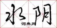 水阴怎么写好看，水阴书法图片