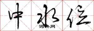 中水位怎么写好看，中水位书法图片