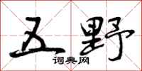 五野怎么写好看，五野书法图片