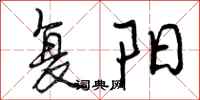 复阳怎么写好看,复阳书法图片