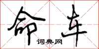 命车怎么写好看，命车书法图片