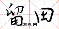 留田怎么写好看,留田书法图片
