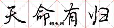 天命有归怎么写好看，天命有归书法图片