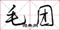 毛团怎么写好看,毛团书法图片