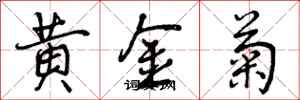 黄金菊怎么写好看，黄金菊书法图片