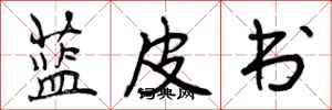 蓝皮书怎么写好看，蓝皮书书法图片