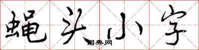蝇头小字怎么写好看，蝇头小字书法图片