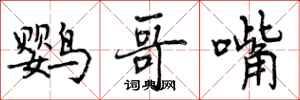 鹦哥嘴怎么写好看，鹦哥嘴书法图片