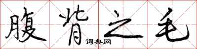腹背之毛怎么写好看，腹背之毛书法图片
