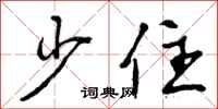 少住怎么写好看，少住书法图片