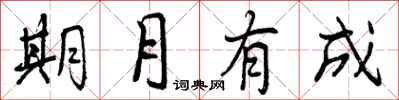 期月有成怎么写好看,期月有成书法图片