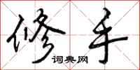 修手怎么写好看，修手书法图片