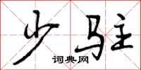 少驻怎么写好看,少驻书法图片