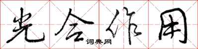 光合作用怎么写好看,光合作用书法图片
