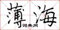 薄海怎么写好看，薄海书法图片