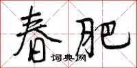 春肥怎么写好看，春肥书法图片
