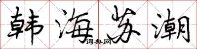 韩海苏潮怎么写好看,韩海苏潮书法图片