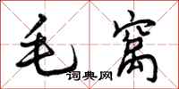 毛窝怎么写好看,毛窝书法图片