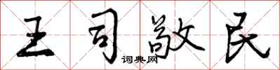 王司敬民怎么写好看,王司敬民书法图片