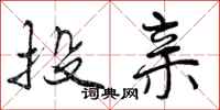 投亲怎么写好看,投亲书法图片