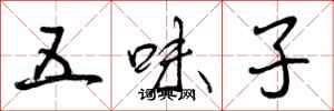 五味子怎么写好看,五味子书法图片