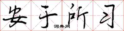安于所习怎么写好看,安于所习书法图片