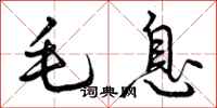 毛息怎么写好看，毛息书法图片