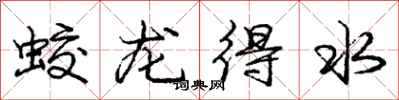 蛟龙得水怎么写好看，蛟龙得水书法图片