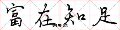 富在知足怎么写好看，富在知足书法图片