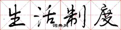 生活制度怎么写好看,生活制度书法图片