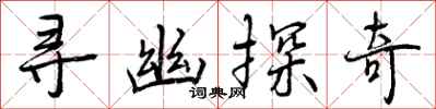 寻幽探奇怎么写好看,寻幽探奇书法图片