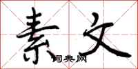 素文怎么写好看,素文书法图片