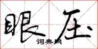 眼压怎么写好看，眼压书法图片