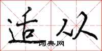 适从怎么写好看,适从书法图片