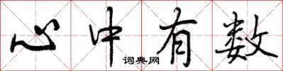 心中有数怎么写好看，心中有数书法图片